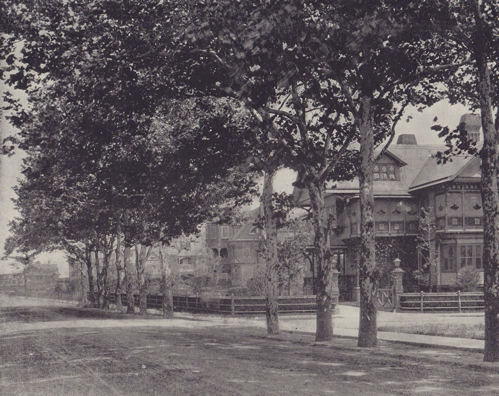 Cedar Avenue Promenade at Greens Avenue, Long Branch, New Jersey. STODDARD 1895